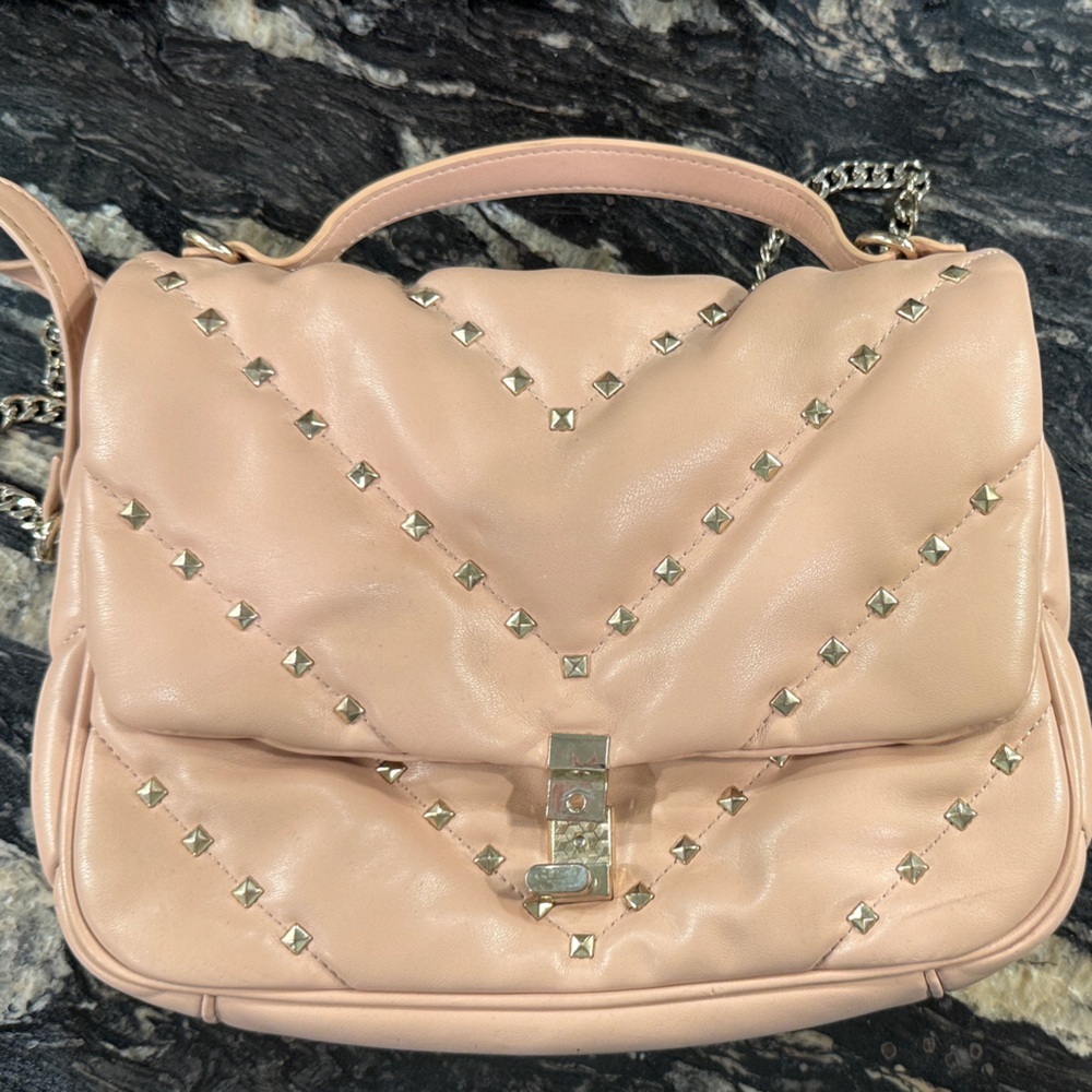 Zara Blush Pink Studded Shoulder Bag